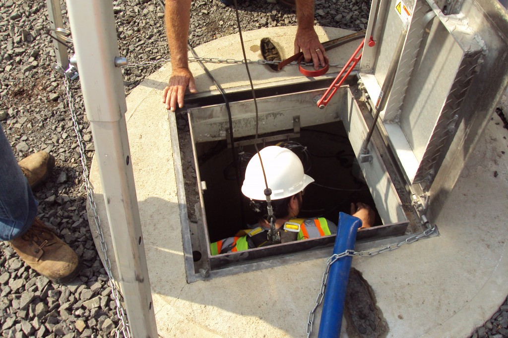 Repairing the discharge pump on July 31st.